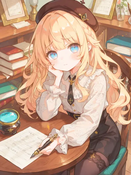 新作のネタに悩む女流作家