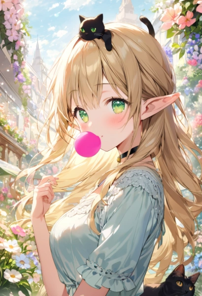 おさんぽのお供はガムとねこさん