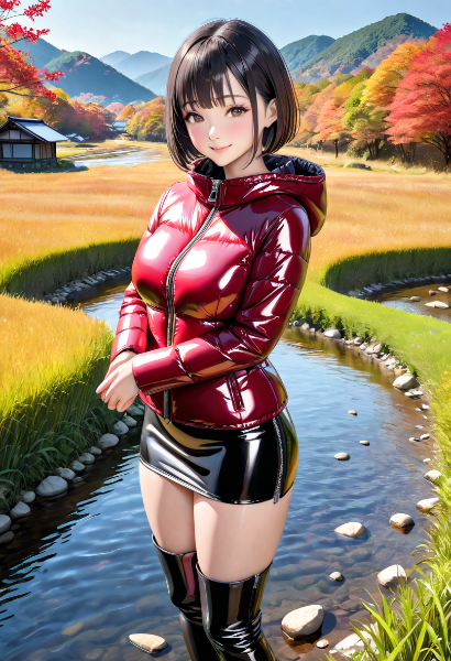 【参照生成用】赤いダウンジャケット