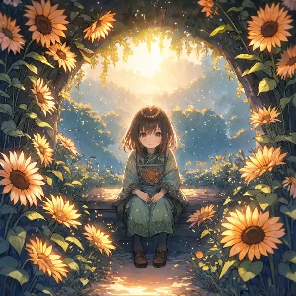 ひまわり畑の少女03