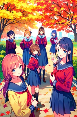 秋の公園にて