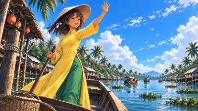 夏空に手を振って