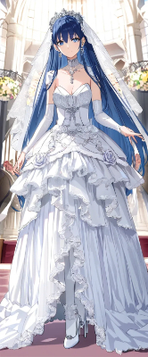 素敵なドレス姿の青髪さん