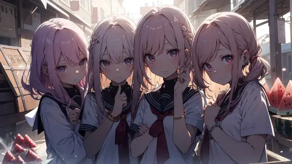 quadruplets appealing with their eyes