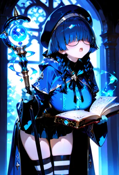 おかっぱメカクレ巨乳メガネっ娘青魔導士ちゃん。