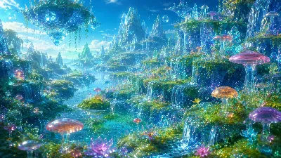 輝く水晶の谷で出会う魔法の瞬間