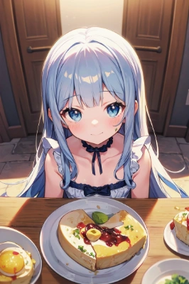 手作り料理、ほっぺについてるよ