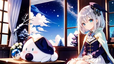 外の雪