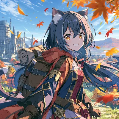 紅葉舞う古城へ 猫耳冒険者の旅