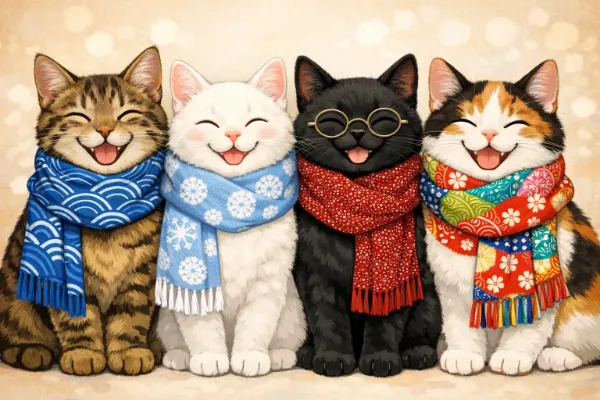 マフラー暖かいにゃー