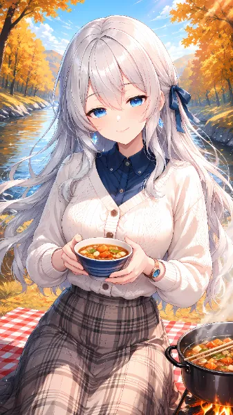 芋煮のお椀でぽかぽか