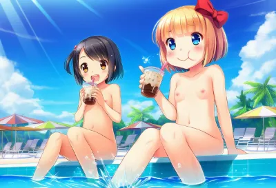 プールサイドでごきゅもぐ