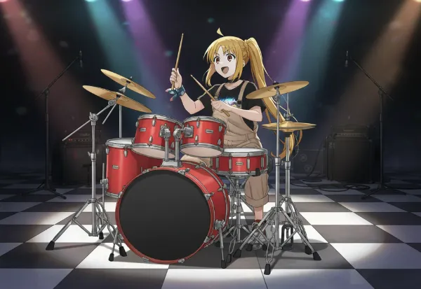 赤いドラムを叩く虹夏ちゃん🥁