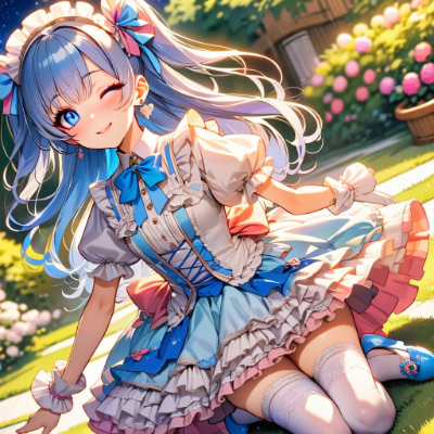 かわいい青髪さん