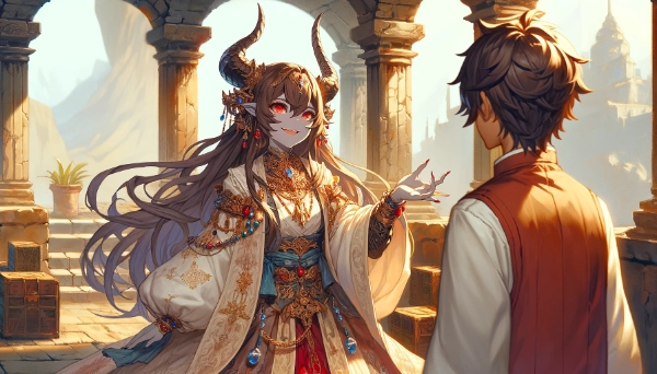 『鬼の女の子と少年』