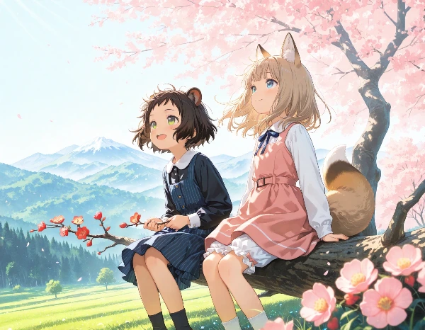 コン子とポン子・春になった！