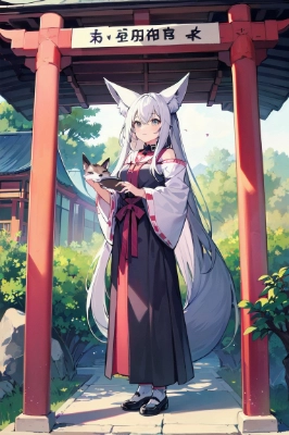神社の狐さん
