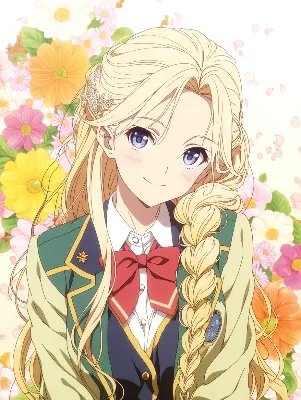 花園で微笑む金髪の少女
