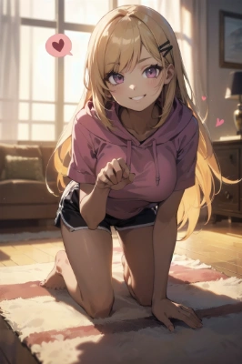 だんだん近づいてくるパーカーギャル娘さん