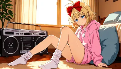 ラジカセで音楽きいているよー