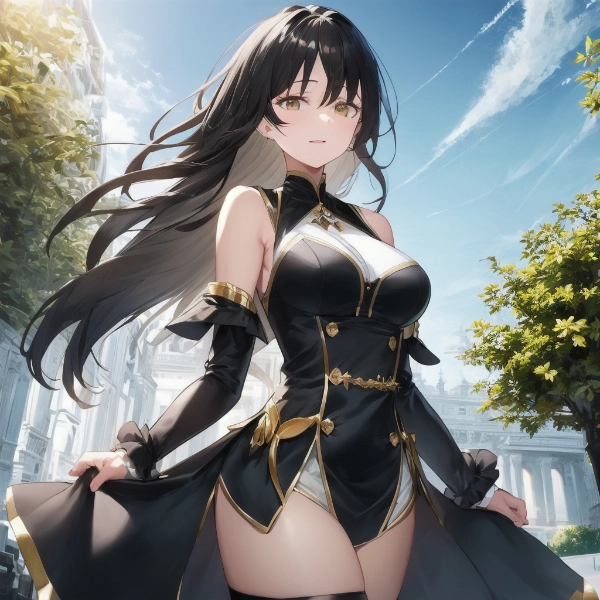 黒髪ロングに黒ドレスは二次元の特権