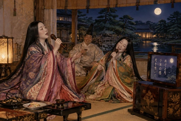 一条帝の御代、カラオケに興じる