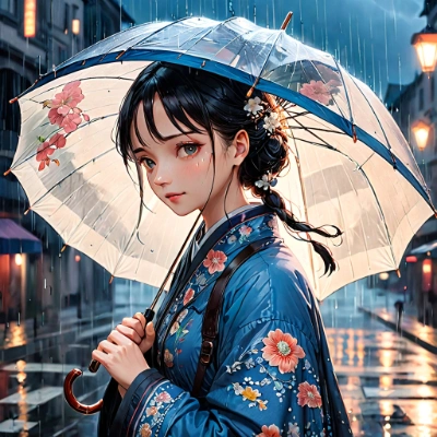 傘をさす女性