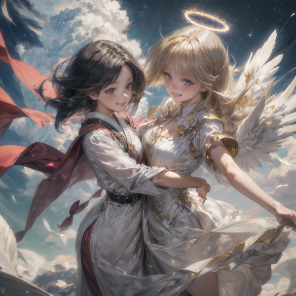 黒髪＆ブロンド・雲の上でダンス