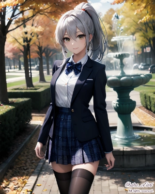 秋の公園 (冬服)