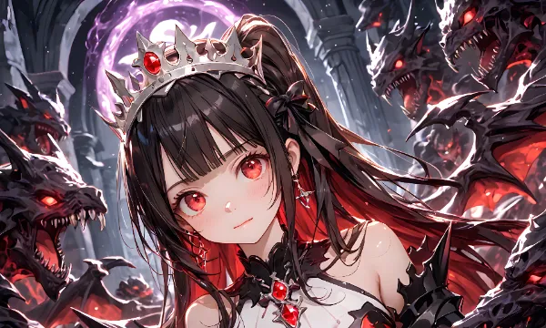 闇の女王と従僕ドラゴン