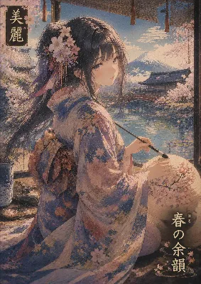 春の余韻を灯す、少女の筆先