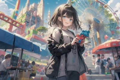 遊園地にきたよ