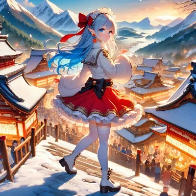 年末の夕暮れ