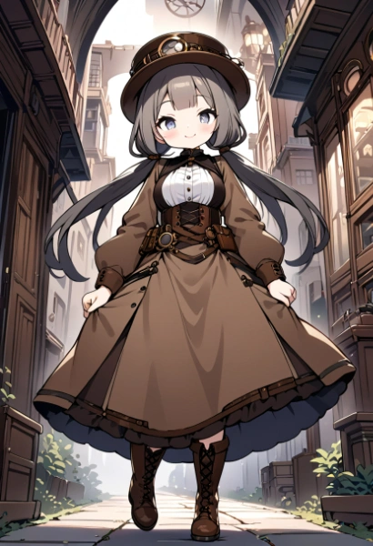 スチームパンク世界の少女