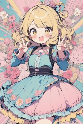 Girl and flowers