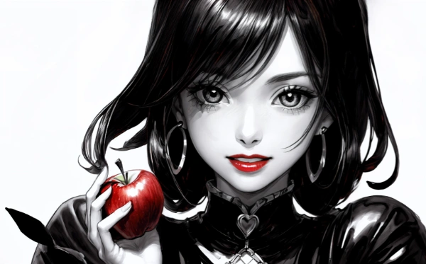 Red Apple And Red Lipstick