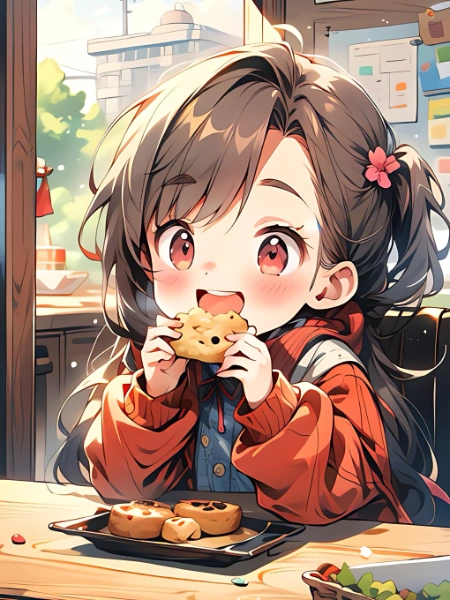 おいしー！パパありがとー！もぐもぐ