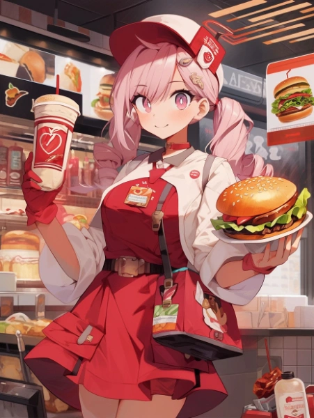 No.1162 ハンバーガーショップの女の子