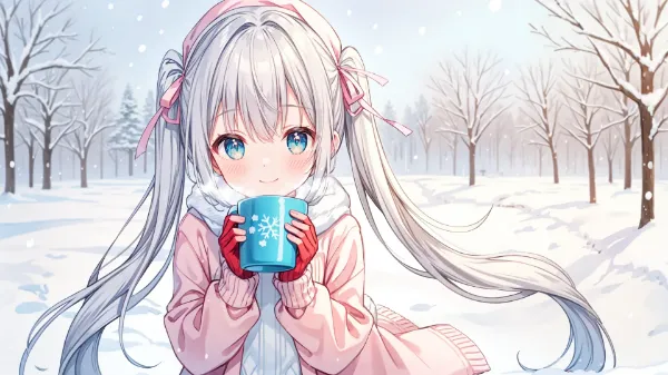 雪の森で出会った温かな瞬間