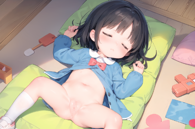 青い服の娘（お昼寝中/１１枚）