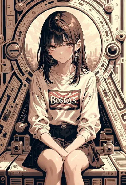 未来都市の景観にて