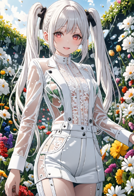 花壇の女子