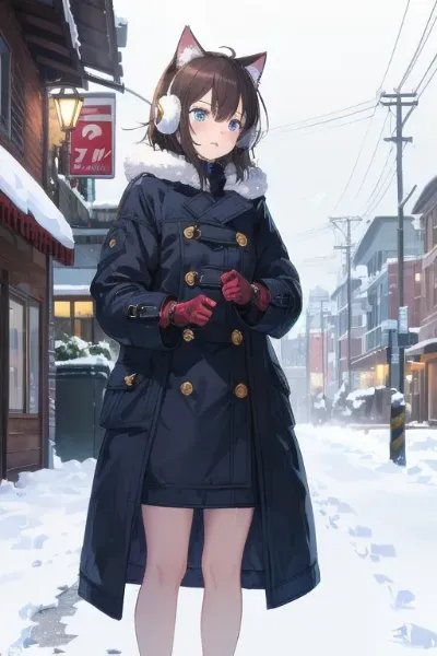 耳が寒いにゃん