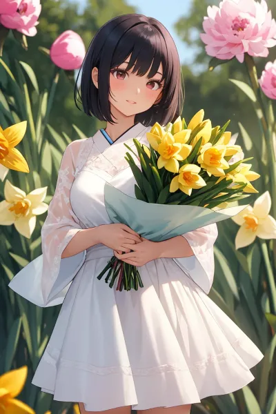 黄色い水仙の花束