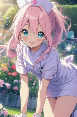 ナースの癒し、 庭園でのひと休み