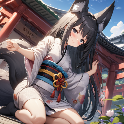 黒髪狐耳の女の子6