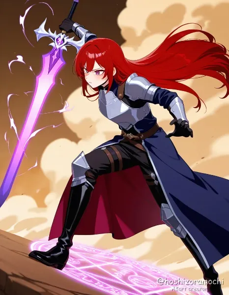 荒野を駆ける魔法剣士・詩織 / Shiori, the Magic Swordsman Running Through the Wilderness