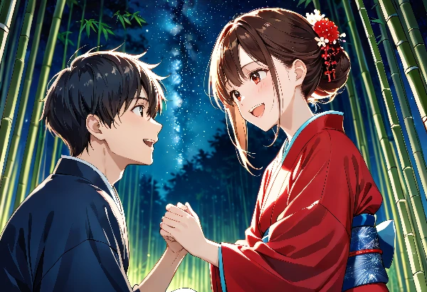 竹林にかかる天の川