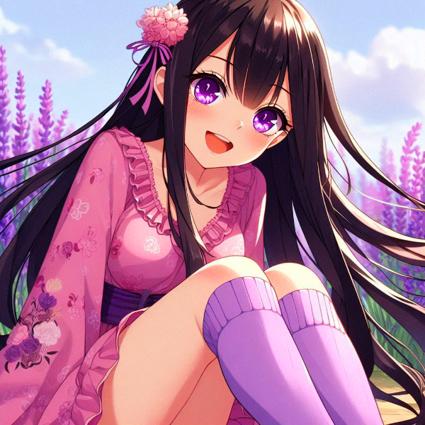 ラベンダーと、黒髪ロング少女＊その4(4枚)