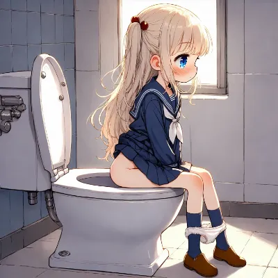 トイレに行く金髪少女 その2